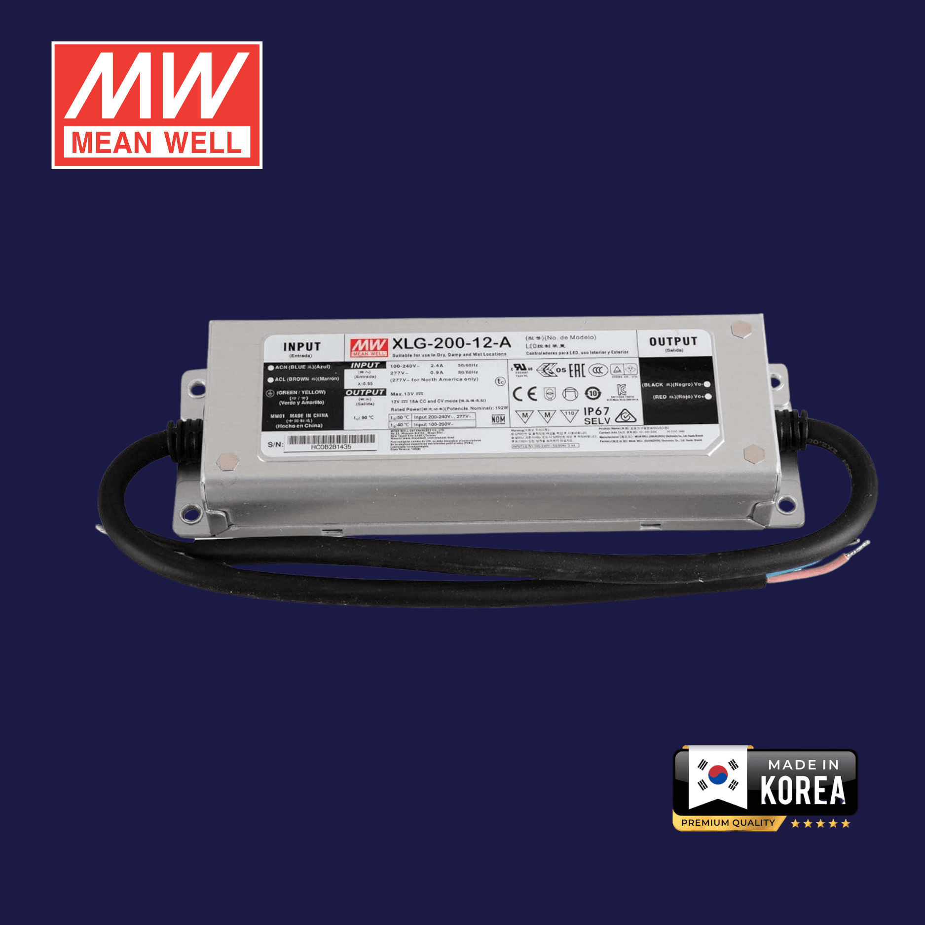 MeanWell 200W (XLG-200-12)